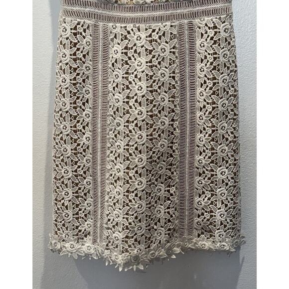 Unbranded Women’s Off White Floral Appliqué Dress Lace Bridal Shower Sheer READ - Picture 6 of 11